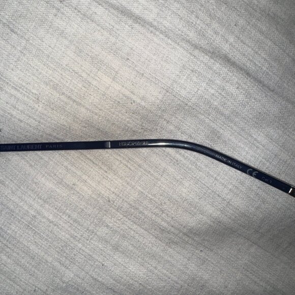 Saint Laurent Reflective Metal Round Sunglasses in Navy - Picture 3 of 5